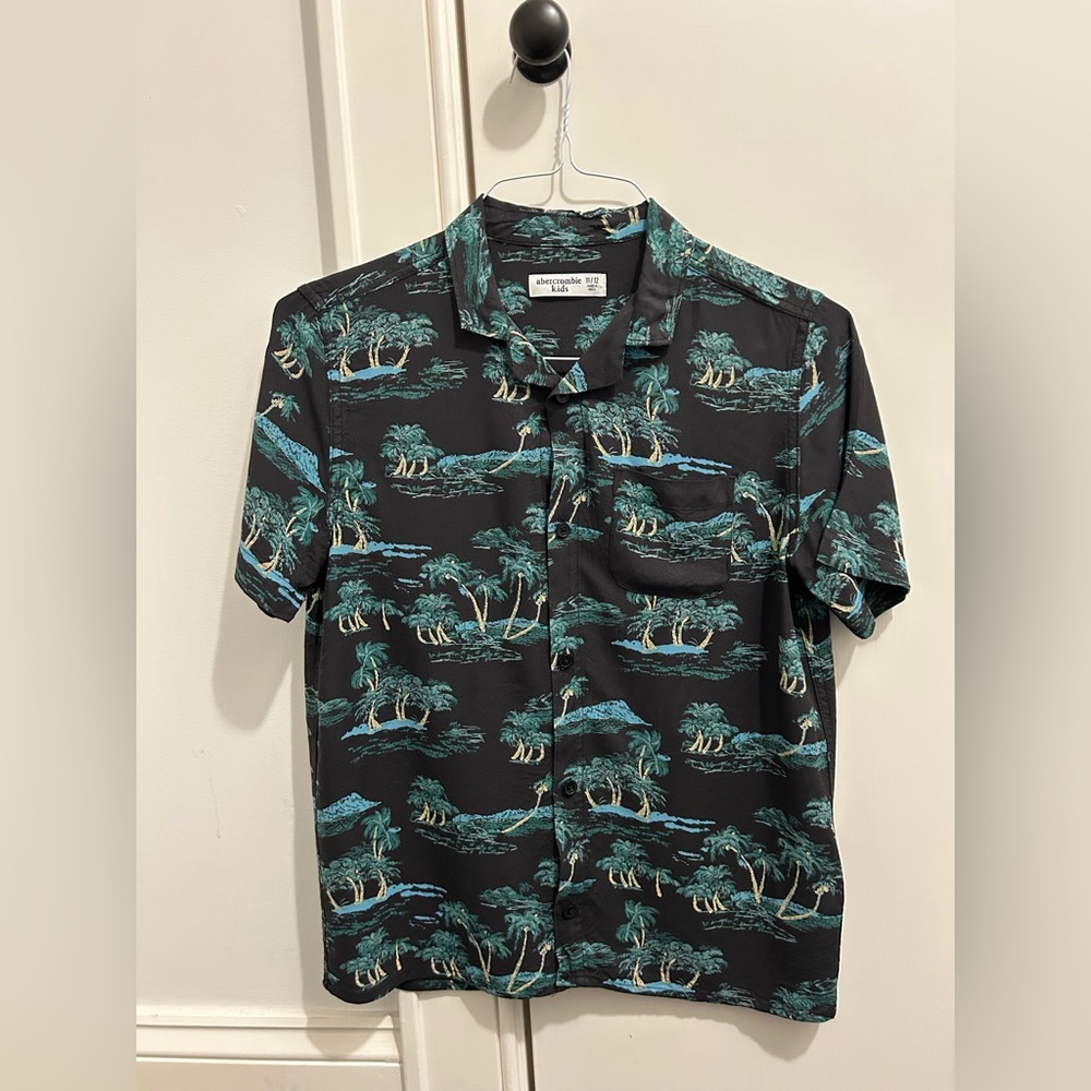 Abercrombie & Fitch Black and Green Casual Shirt